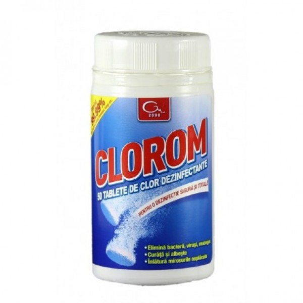 Clorom tablete efervescente cloramina 50 bucati Clorom tablete efervescente cloramina 50 bucati